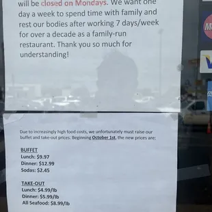 New one price and business hour