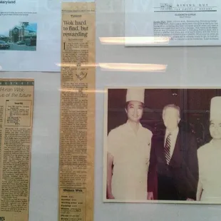 Family photo and newspaper articles