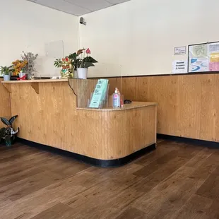 the front desk of a dental office