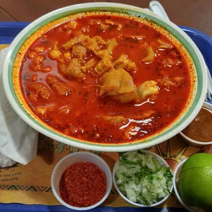 Saturday morning menudo! Flavorful, packed w/goodness, &amp; belly filling! Generous heaping bowl...hubs' fave!