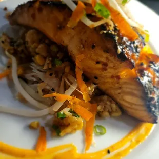 Salmon Crab Fried Ricecharbroiled Oysters