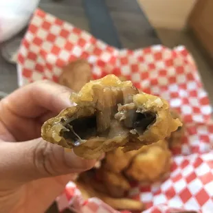 Fried Mushrooms...over 1/2 pound, whole heads, hand battered- hella good!!!