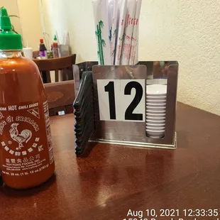 the table number