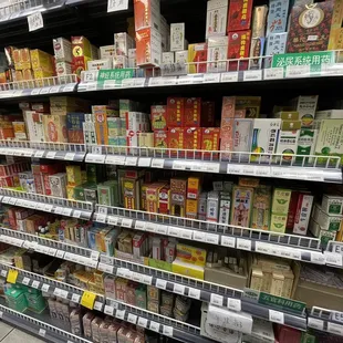 shelves in a grocery store