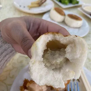 Inside Pan Fried Pork Bun