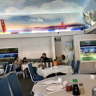 interior, sushi and sashimi