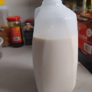 Half gallon of soy milk.