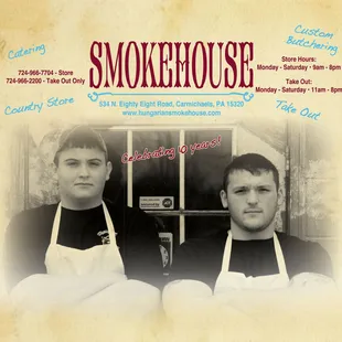 two men wearing aprons