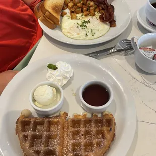 Traditional breakfast with the half-waffle kicker!