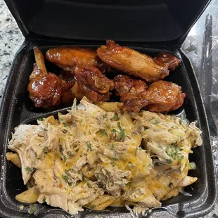 Honey Wings and Chicken Alfredo