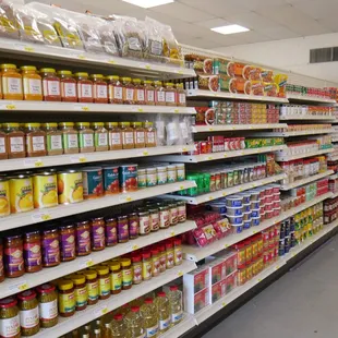 shelves of food and condiments