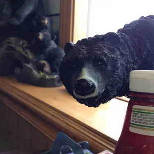 Bear guarding ketchup