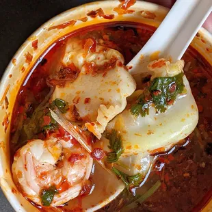 Tom Yum soup, spicy sour on a cold day.