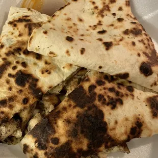 Jerk chicken quesadillas