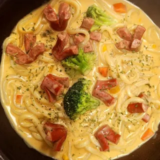 Curry Cream Udon Pasta Sausage