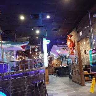 Interior decor. Which is casual and engaging. Good for kids.