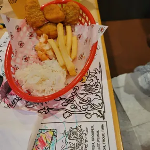 Nuggets and rice kids meal
