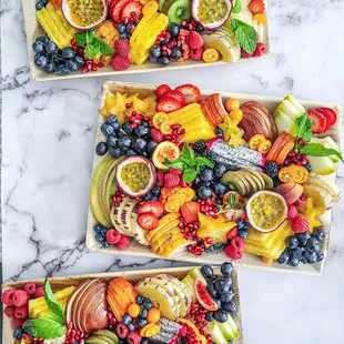a variety of fruit platters