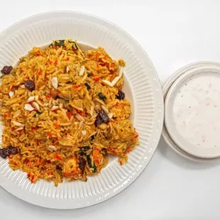 Mix Veg Biriyani served with Homemade Raita/ yogurt