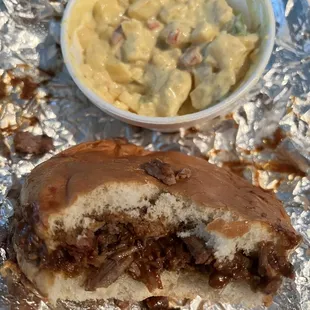 Chopped Beef Sandwich and Potato Salad