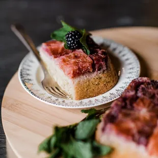 Upside down citrus ombré cake