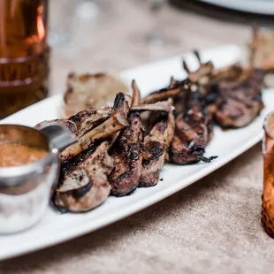 Grilled lamb chops with harissa