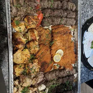 Chicken Cream Chop beef kabob chicken tikka chicken shawarma and beef shawarma tray for 7 amazing