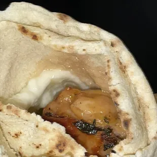 a close up of a burrito