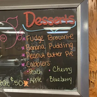 Menu as of 4/20/2022