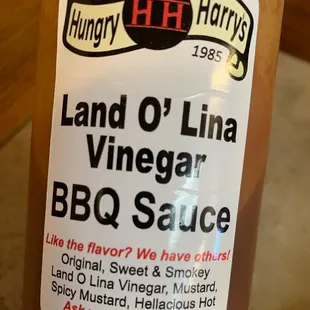Land O' Lina BBQ Sauce
