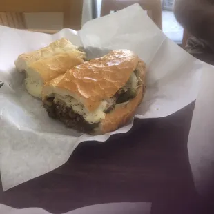 Philly cheesesteak was good. Huge.