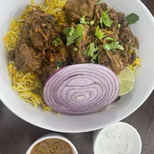 Mutton (goat) fried biryani