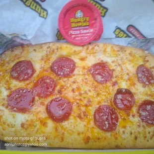 Cheese bread with pepperoni ...omg to die for
