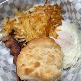 Little hunter breakfast. Biscuit is so yummy
