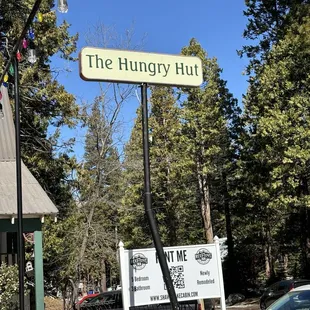 the sign for the hungry hut