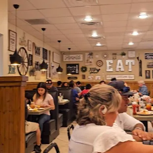 people eating at a restaurant