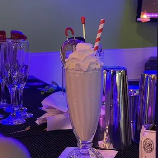 a milkshake with whipped cream