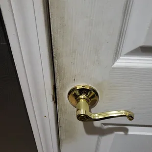 a close up of a door handle