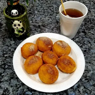 October&apos;s specials Pumpkin Spice or Cinnamon Sugar Fried Bread and Hot Tea in either black or green.
