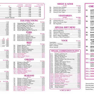 Hungry Panda Menu