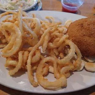 Rolled oyster and Onion straws