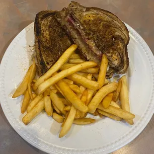 Reuben with french fries