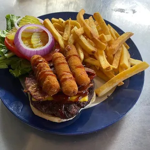 Tiger Burger with French Fries