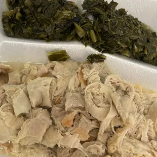 Chitlins dinner with double greens