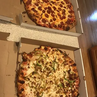 two pizzas