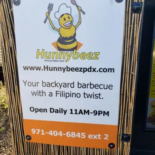 Front sign with phone + times