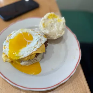 an egg on a biscuit