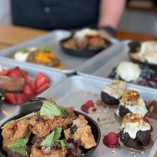 Popcorn chicken and waffle donuts