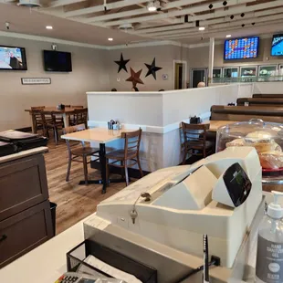 a cash register and counter