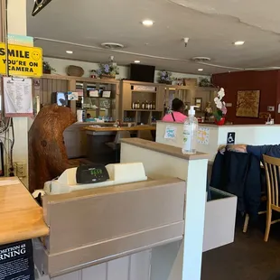 the counter and dining area
